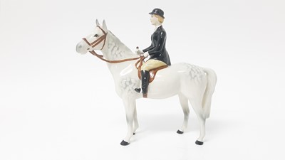 Lot 20 - Beswick Huntswoman, style 2, rider and horse stood still, model no. 1730, designed by Arthur Gredington, 21cm in height