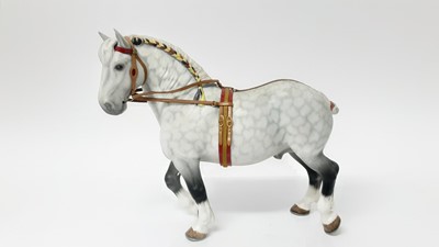 Lot 25 - Beswick Harnessed Horse - Percheron, 24.7cm high