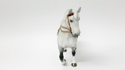 Lot 25 - Beswick Harnessed Horse - Percheron, 24.7cm high