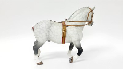 Lot 25 - Beswick Harnessed Horse - Percheron, 24.7cm high