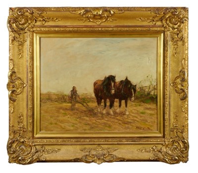 Lot 1124 - George Smith (1870-1934) oil on canvas - Ploughing the field, signed 40.6 x 50.8cm