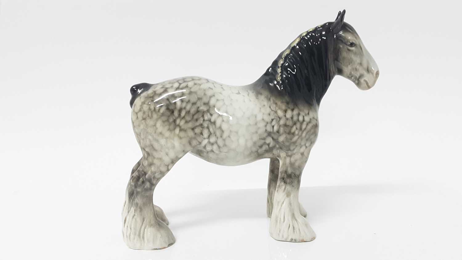 Lot 27 - Beswick Rocking Horse Grey Shire Mare, model no. 818, designed by Arthur Gredington, 21.6cm high