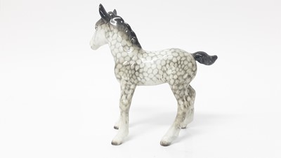 Lot 28 - Beswick Rocking Horse Grey Shire Foal, model no. 951, designed by Arthur Gredington, 15.9cm high