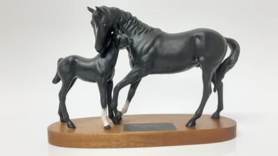 Lot 42 - Beswick Connoisseur model - Black Beauty and Foal, 20.5cm high