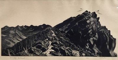 Lot 169 - Herbert Ogden Waters  (1903-1996), wood engraving The Summit