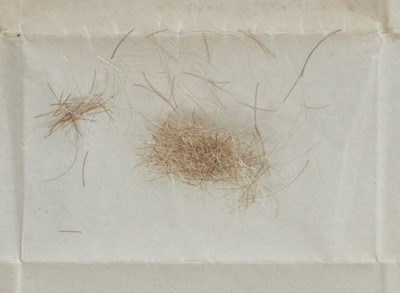Lot 61 - H.M. King William IV, a group of hair cuttings in original inscribed folded paper packet