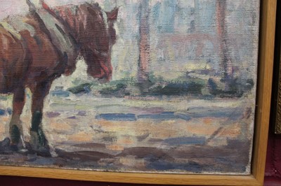 Lot 817 - Harry Becker (1865-1928) oil on canvas, The Plough Team