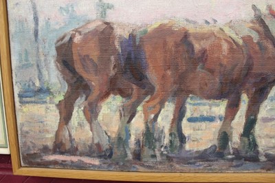 Lot 817 - Harry Becker (1865-1928) oil on canvas, The Plough Team