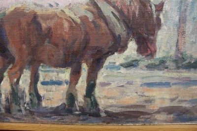 Lot 817 - Harry Becker (1865-1928) oil on canvas, The Plough Team