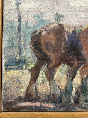Lot 817 - Harry Becker (1865-1928) oil on canvas, The Plough Team