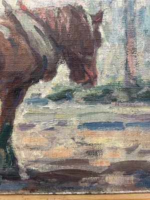 Lot 817 - Harry Becker (1865-1928) oil on canvas, The Plough Team