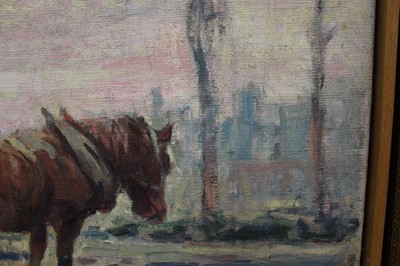 Lot 817 - Harry Becker (1865-1928) oil on canvas, The Plough Team