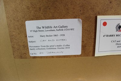 Lot 1093 - Harry Becker (1865-1928) pencil, cats