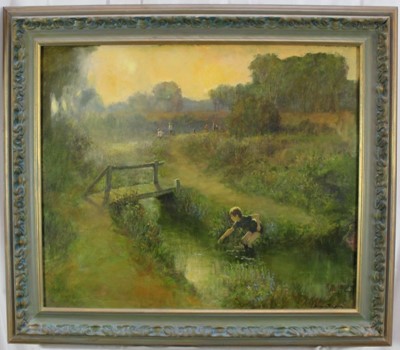 Lot 1108 - Norman Coker (Contemporary) oil on board, River scene, signed