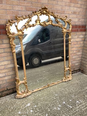 Lot 1420 - Large Victorian gilt overmantel mirror
