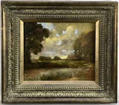 Lot 188 - Norman Coker (Contemporary) oil on board- evening on the river framed