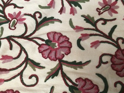 Lot 2070 - Pair good quality crewel work curtains