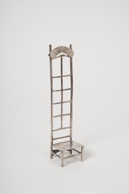 Lot 342 - Unusual silver Mackintosh-style minature chair