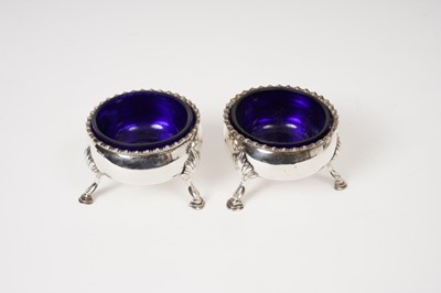 Lot 343 - Pair Georgian Irish silver salts