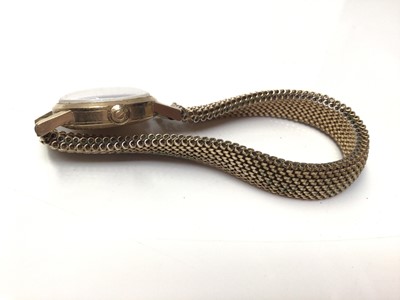 Lot 48 - Ladies Omega 9ct gold cased wristwatch on gold plated expandable bracelet