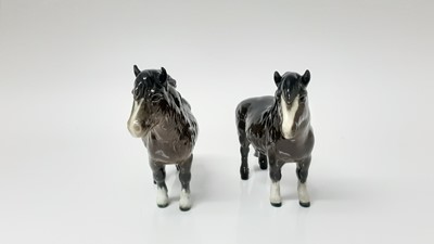 Lot 63 - Two Beswick Shetland Pony's (Wooley Shetland Mare), model no. 1033, designed by Arthur Gredington, 14.6cm high