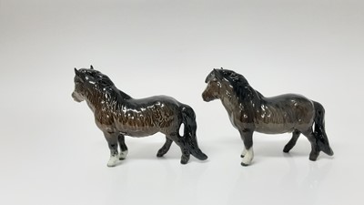 Lot 63 - Two Beswick Shetland Pony's (Wooley Shetland Mare), model no. 1033, designed by Arthur Gredington, 14.6cm high