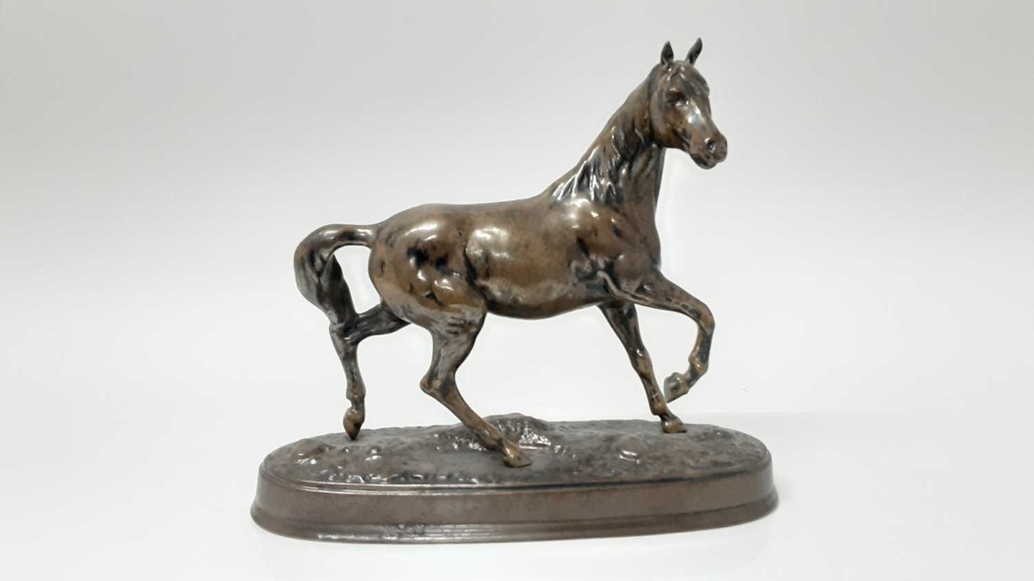 Lot 65 - Beswick bronze effect ceramic horse, possibly Britain's Collection, 25cm high