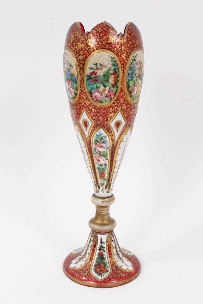 Lot 65 - 19th century Bohemian overlaid glass vase