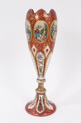 Lot 65 - 19th century Bohemian overlaid glass vase