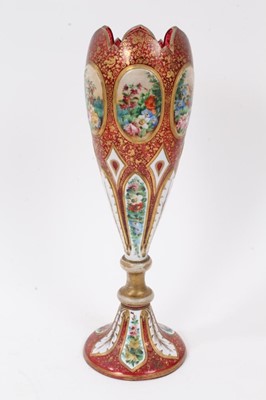 Lot 65 - 19th century Bohemian overlaid glass vase
