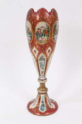 Lot 65 - 19th century Bohemian overlaid glass vase