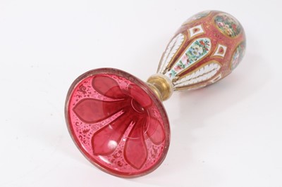 Lot 65 - 19th century Bohemian overlaid glass vase