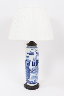 Lot 184 - Chinese blue and white vase converted to a lamp