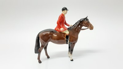 Lot 71 - Beswick Huntsman (style two) model no. 1501, designed by Arthur Gredington, 21cm, together with three hounds and a fox (5)