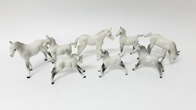 Lot 81 - Eight Beswick Foals including small, stretched, facing right, model no. 815, designed by Arthur Gredington, 8cm