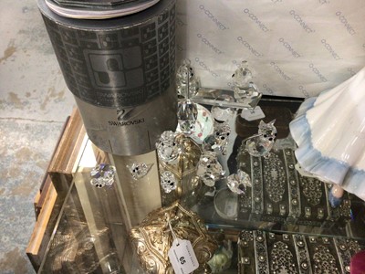 Lot 64 - Group of Swarovski animals together with two Royal Doulton Ladies and one Coalport