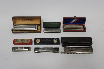Lot 2329 - Six vintage harmonicas in original boxes