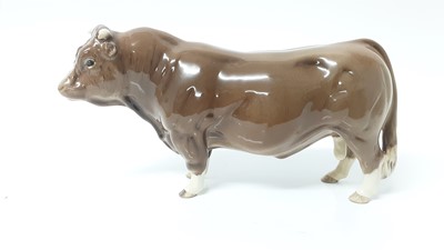 Lot 94 - Beswick BCC Limousin Bull, model no. 2463, designed by Alan Maslankowski, together with a BCC Limousin cow and calf (3)