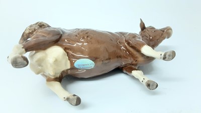 Lot 94 - Beswick BCC Limousin Bull, model no. 2463, designed by Alan Maslankowski, together with a BCC Limousin cow and calf (3)