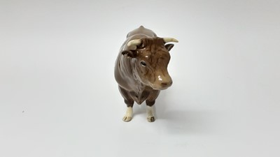 Lot 94 - Beswick BCC Limousin Bull, model no. 2463, designed by Alan Maslankowski, together with a BCC Limousin cow and calf (3)