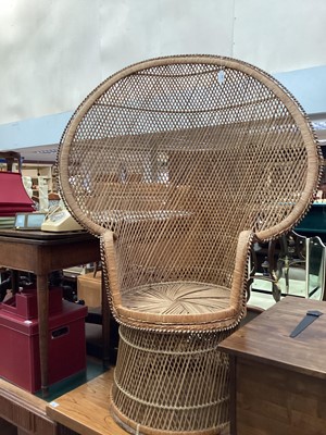 Lot 939 - Vintage wicker peacock chair