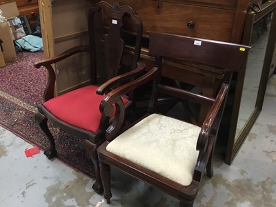 Lot 1108 - Regency style bar back elbow chair  and two others