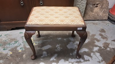 Lot 1117 - Dressing stool with drop in padded seat on cabriole legs