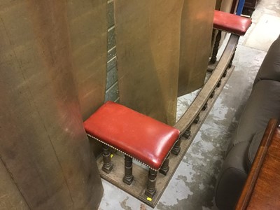 Lot 1022 - Oak club fender with red leather top