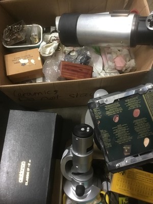 Lot 228 - Collection of scientific instruments including camera equipment, telescopes, microscopes, wtach making and other items