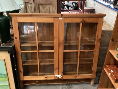Lot 1027 - Pine glazed hanging cupboard