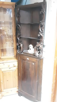 Lot 1074 - 19th century mahogany two height corner cupboard