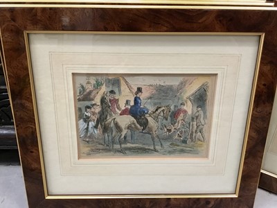 Lot 111 - Set of four John Leech hand coloured hunting prints