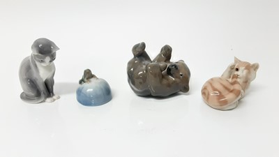 Lot 110 - Selection of porcelain ornaments, various makers including Royal Copenhagen, Coalport, Lladro, Nao and Goebel (12)