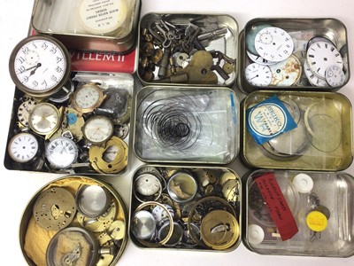 Lot 658 - Large collection of mainly pocket watch parts and related items